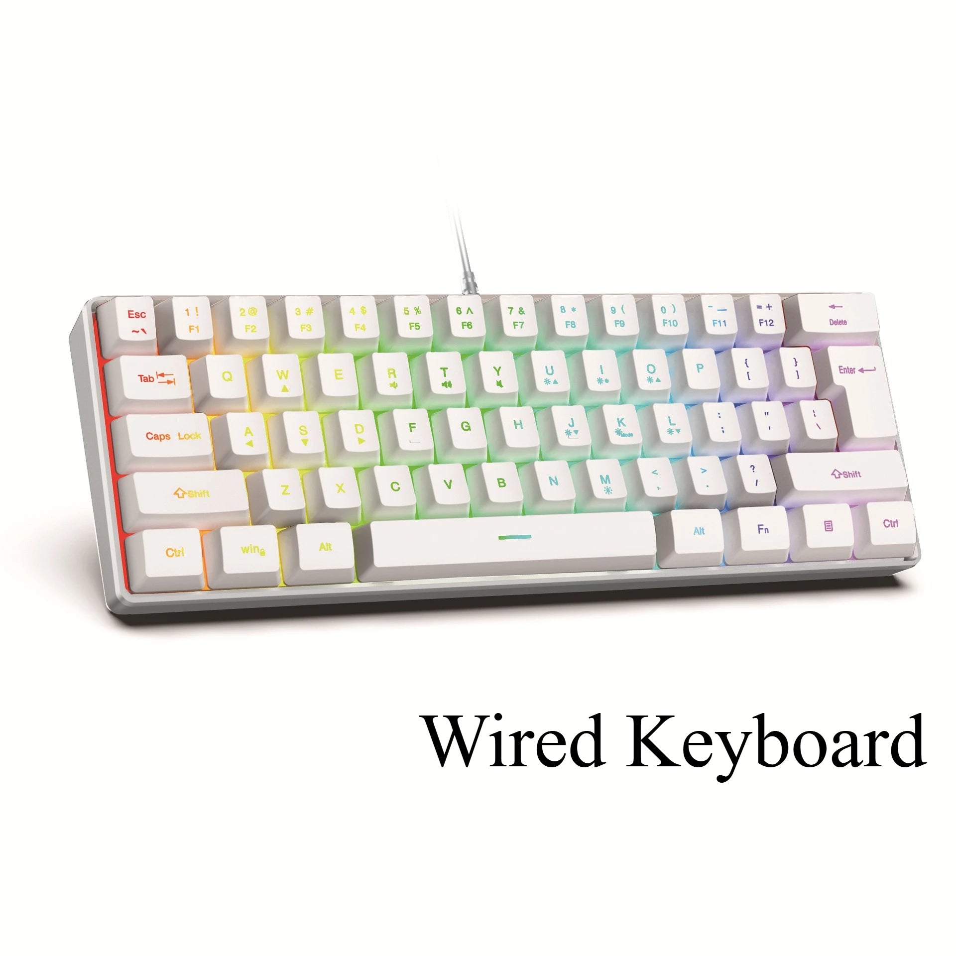 Teclado 61 key RGB Gamer keyboards 60% keyboard teclado para computadora ergonomic tastiera black white mini klavye toetsenbord
