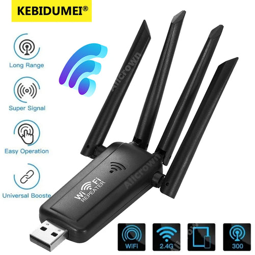300Mbps Wireless WIFI Repeater Remote 4 Antenna